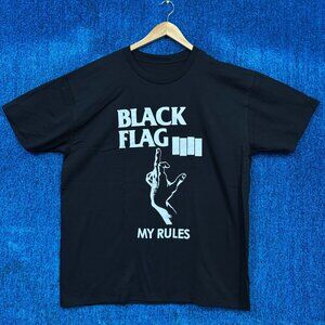 Black Flag My Rules Rock T-Shirt Size Extra Large
